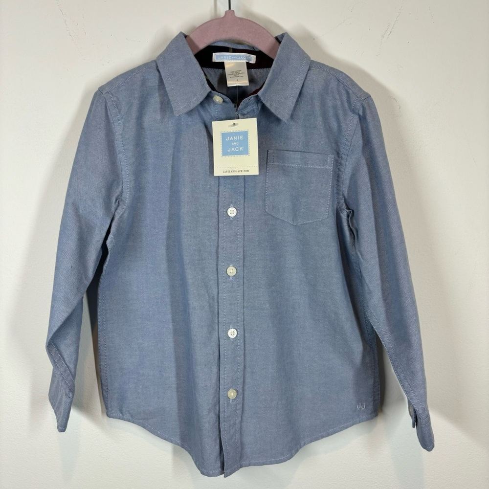 NWT Janie & Jack Elbow Patch Button Down